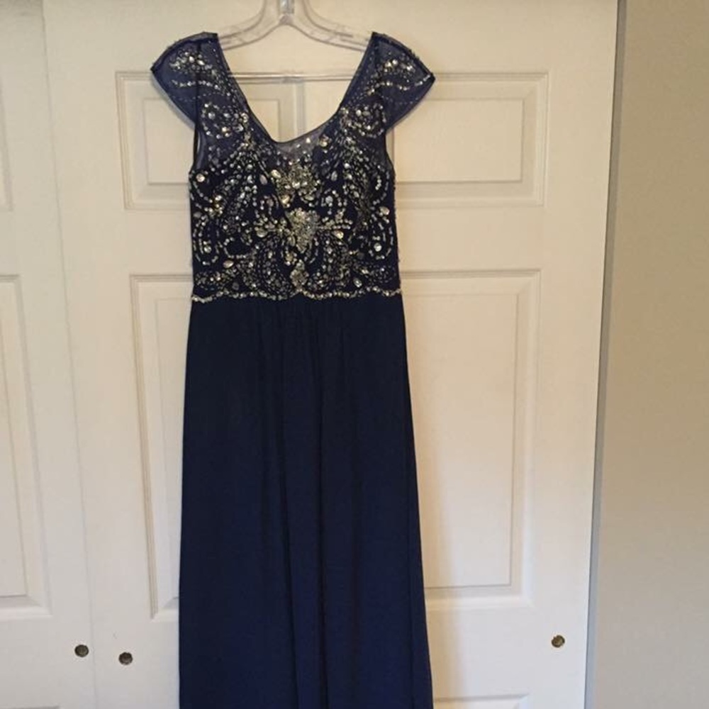 navy blue prom dress